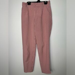 Zara pink crepe gingham tapered pants